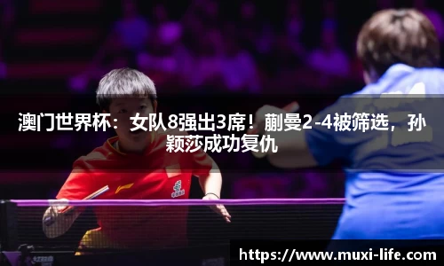 澳门世界杯：女队8强出3席！蒯曼2-4被筛选，孙颖莎成功复仇